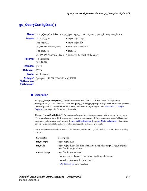 Dialogic® Global Call API Library Reference