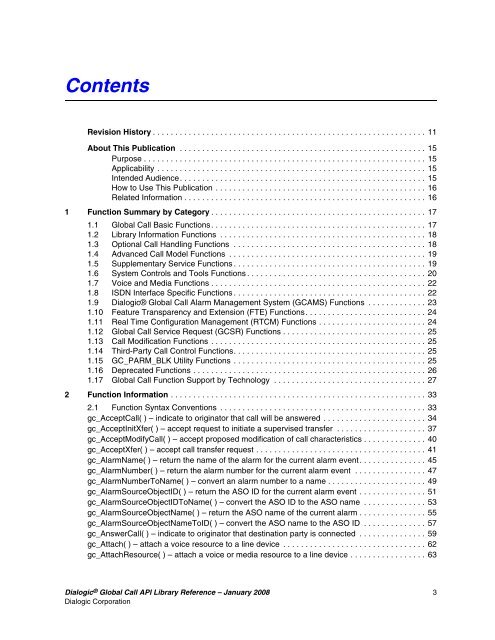 Dialogic® Global Call API Library Reference