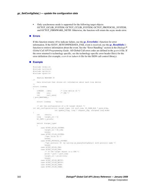 Dialogic® Global Call API Library Reference