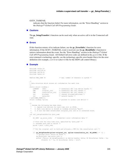 Dialogic® Global Call API Library Reference