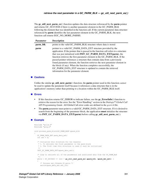 Dialogic® Global Call API Library Reference