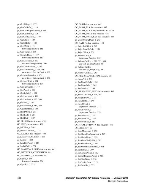 Dialogic® Global Call API Library Reference