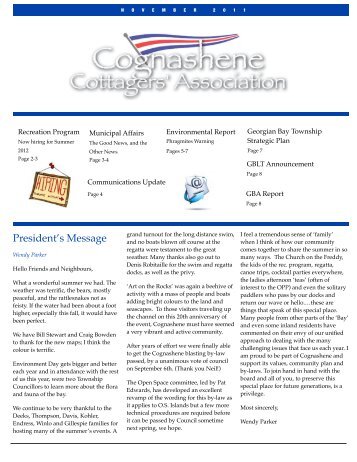 CCA Newsletter Nov 2011 - Cognashene Cottagers' Association