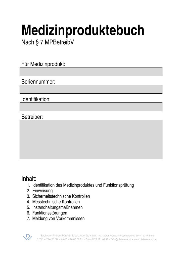 Medizinproduktebuch Magazine