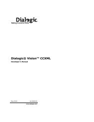 Dialogic Vision CCXML Developer's Manual