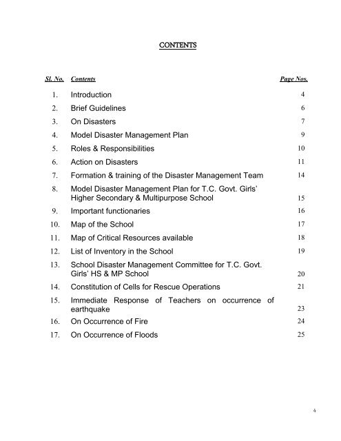 Model Disaster Management Plan - Education Department of Assam ...