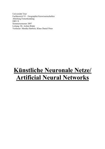 Künstliche Neuronale Netze/ Artificial Neural ... - Universität Trier