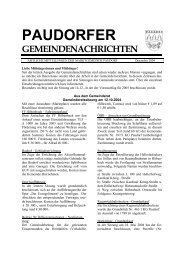 PAUDORFER GEMEINDENACHRICHTEN