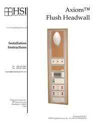 Installation Instruction for Axiom Headwall - Hospital Systems, Inc.