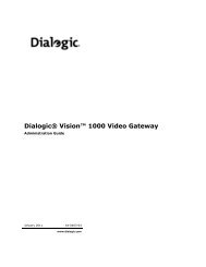 Dialogic Vision 1000 Video Gateway Administration Manual