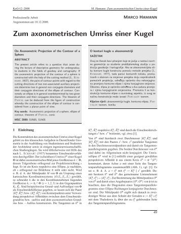 Zum axonometrischen Umriss einer Kugel