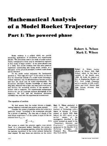 Mathematical Analysis of a Model Rocket Trajectory