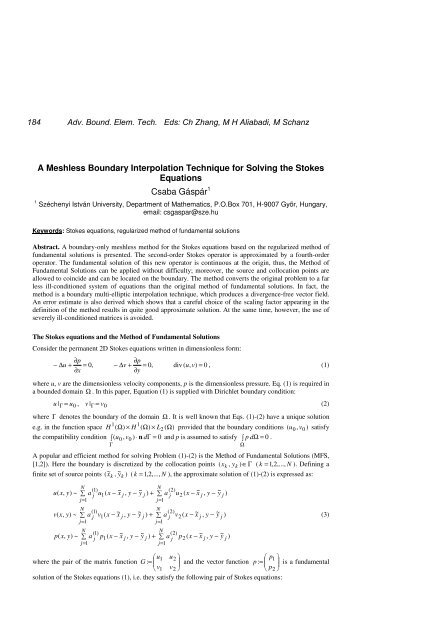 A Meshless Boundary Interpolation Technique For Solving The