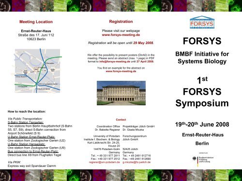 FORSYS BMBF Initiative for Systems Biology 1st ... - viroquant