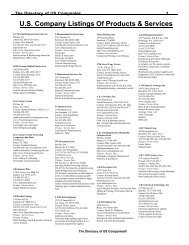 U.S. Company Listings Of Products & Services - Global Contact