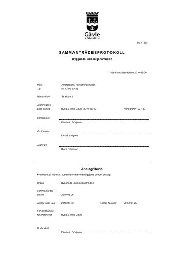 Protokoll från 2010-05-26 - Gävle kommun