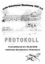 Wettkampfprogramm - Freie Schwimmer Rheinkamp 1927 e.V.