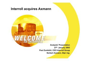 Interroll acquires Axmann