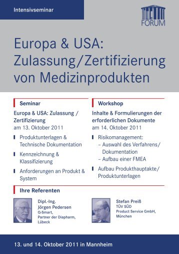 Europa & USA: Zulassung/Zertifizierung von ... - Diapharm