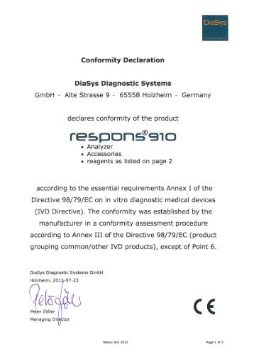 respons-S@910 - DiaSys Diagnostic Systems GmbH