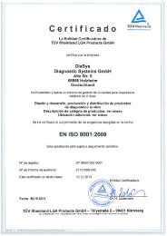Certificado - DiaSys Diagnostic Systems GmbH