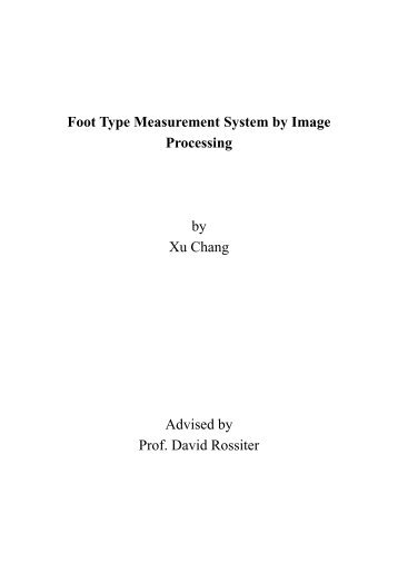 Foot Type Measurement System by Image Processing by Xu Chang ...