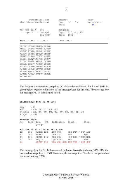 The Stawitzki Messages - Frode Weierud's CryptoCellar