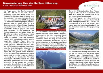 Berliner Höhenweg in den Zillertaler Alpen - Die Watzmänner aus ...