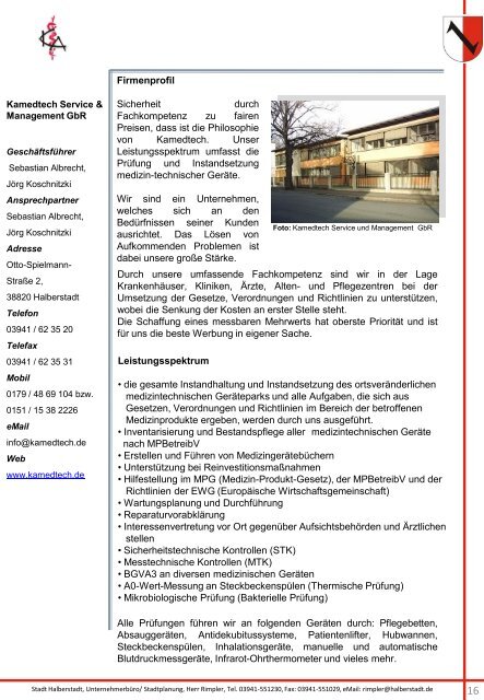Standort Halberstadt Kompetenzen der Medizintechnik