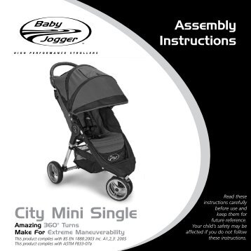 City Mini Single assembly instructions - Baby Jogger