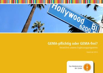 GEMA-pflichtig oder GEMA-frei? - FWU