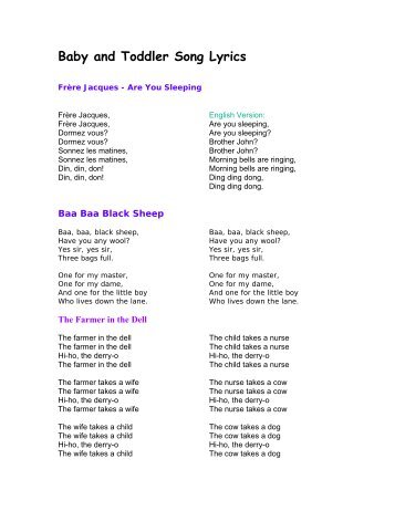 Baby and Toddler Song Lyrics (PDF) - The Incredible Years