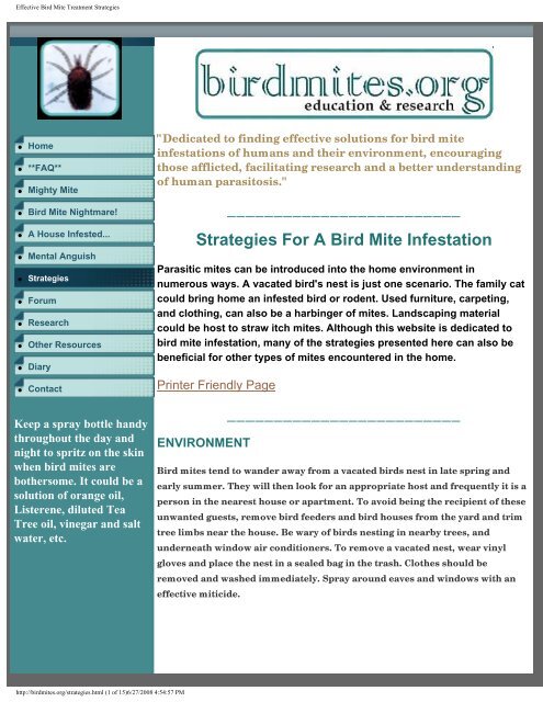 Effective Bird Mite Treatment Strategies - PS-Survival.com