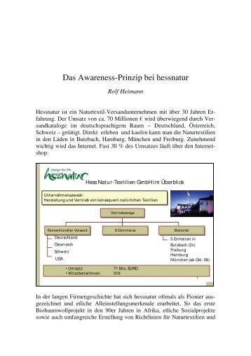 Das Awareness-Prinzip bei hessnatur - Eine Welt Netzwerk Bayern