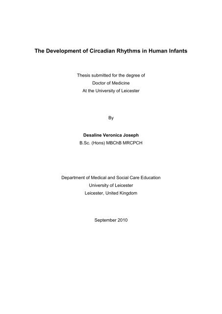 The Development of Circadian Rhythms in Human Infants