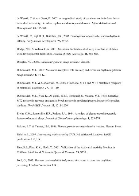 The Development of Circadian Rhythms in Human Infants