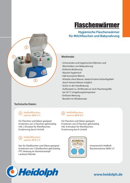 Hygienische Flaschenwärmer für Milchflaschen und Babynahrung