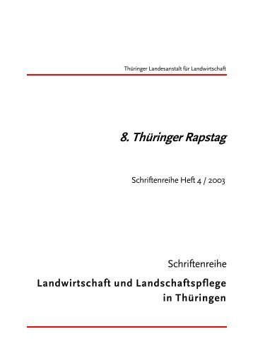 8. Thüringer Rapstag - Thüringer Landesanstalt für Landwirtschaft