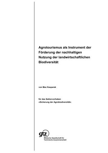 Agrotourismus als Instrument der Förderung der nachhaltigen ...