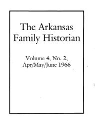 The Arl(ansas Family Historian - Arkansas Genealogical Society