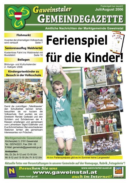 Ferienspiel für die Kinder! - Gaweinstal