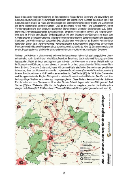 Entwicklung der Raumstruktur der Region Südniedersachsen