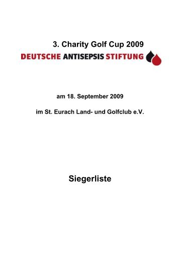 Golfcup Antisepsis-Stiftung - 18.09.2009 Ergebnisse - Deutsche ...