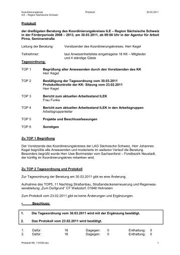 Protokoll KK_110330.pdf - ILE – Regionalentwicklung in der ...