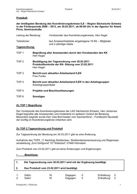 Protokoll KK_110330.pdf - ILE – Regionalentwicklung in der ...