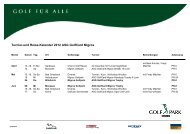 Turnier-und Reise-Kalender 2012 ASG GolfCard Migros - Golfpark