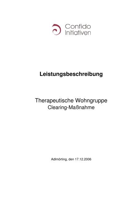 Leistungsbeschreibung - Wohngruppen für Kinder und Jugendliche