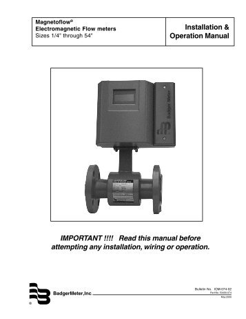 IMPORTANT !!!! Read this manual before attempting any installation ...