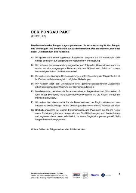 Regionales Entwicklungskonzept Pongau - Regionalverband Pongau