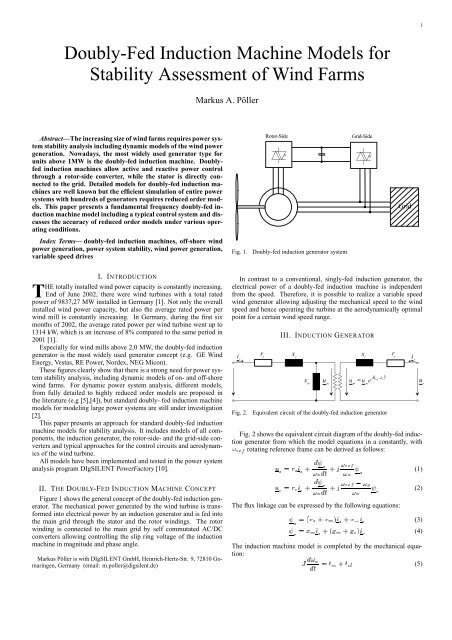 Doubly-Fed Induction Machine Models for Stability ... - CiteSeerX